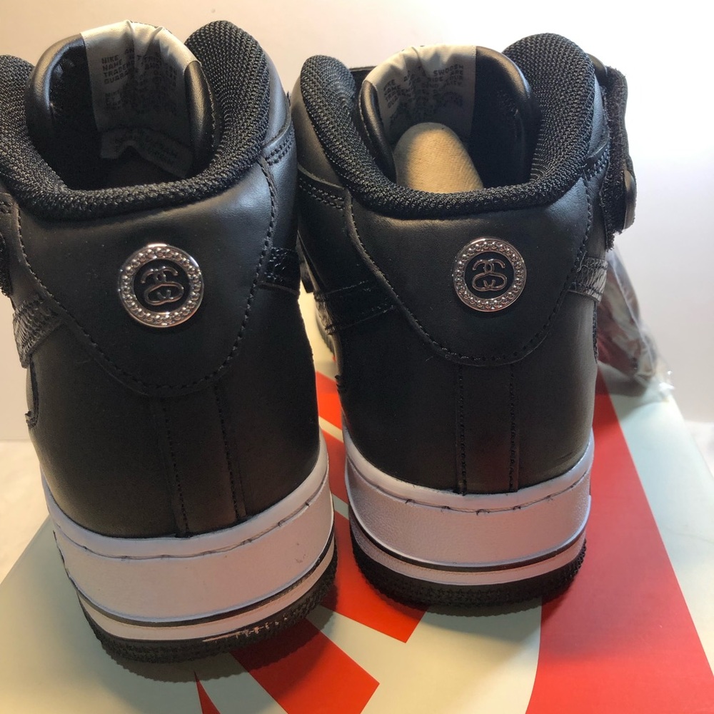 Nike x Stussy Air Force 1 Mid Luxe Black Snakeskin Men’s 9.5 Women’s 11 New - Picture 10 of 16